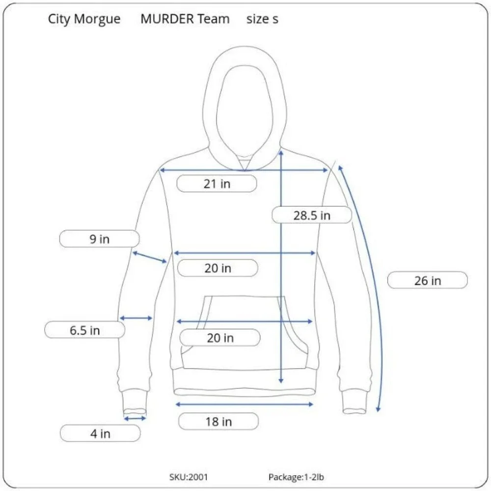 City‎ Morgue  back printed MURDER Team hoodie black size s New  No Tags